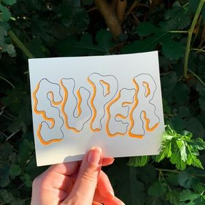 neon orange drawing